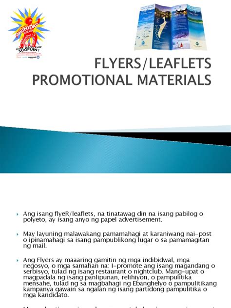 promo materials kahulugan|Flyers, Leaflets, at Promotional Materials .